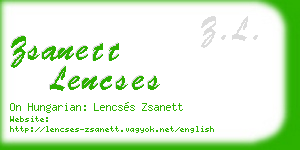 zsanett lencses business card